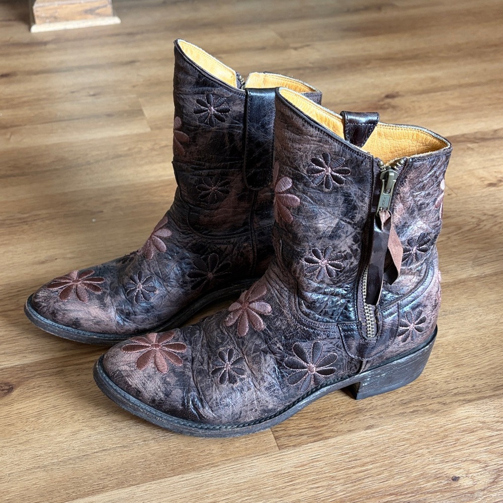 Old Gringo Floral Embroidered Leather Western Cowboy Boots Women’s 7.5 - Picture 2 of 10